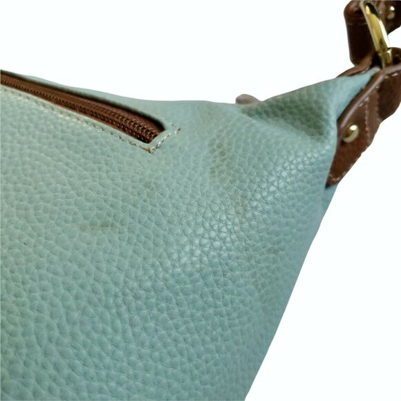 STONE MOUNTAIN Cornwall Sophia Hobo leather shoulder bag purse seafoam tan NEW - Picture 8 of 11